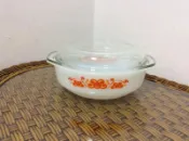 ◎花草木屋 ◎◄A0682►康寧餐具 PYREX 奶白花圓型 雙耳萬用調理碗 沙拉碗 湯鍋 ----庫 R-03