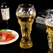 全球選品1館 生活百貨 600ML大力神啤酒杯2026世界盃啤酒杯獎盃足球造型杯酒吧看球酒杯