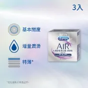 【愛合購】【Durex杜蕾斯】AIR輕薄幻隱潤滑裝保險套(3入/盒)
