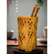 （可開發票收據）木雕小葉黃楊木雕刻節節高升竹子筆筒家居飾品辦公書桌工藝品擺件（聚福來優品之家）