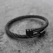 【men life】白鋼手環 極致黑鋼索(鋼手環)