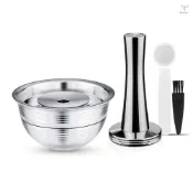 不銹鋼可填充咖啡膠囊可重複使用咖啡膠囊杯過濾器套裝兼容 Nespresso Vertuo 膠囊 Pod Vertuoli