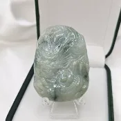溫潤綠飄花 龍牌 牌件 掛件  | 天然緬甸玉A貨翡翠