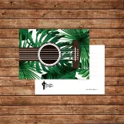 Guitar Player 熱帶植物吉他明信片 音樂 卡片 禮物