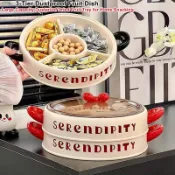 Food Storage Box with Lid Snack Fruit Candy Nut Tray with 4