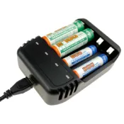 紫菀百貨店 金鉑力4槽5號AA/7號AAA電池充電器鎳氫鎳鎘電池智能充電器2A快充