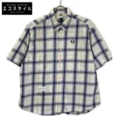 【DOKODEMO】A Bathing Ape 白色橡膠貼片格紋襯衫，L 碼 [二手]