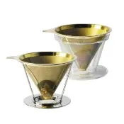 【Driver】鈦金環保濾杯 2-4cup(二種承架 極細目濾網 咖啡濾杯 不鏽鋼濾杯 咖啡器具 手沖咖啡)