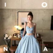 IONA【現貨⚡️隔日到貨】實拍藍色格紋兩件式套裝 平口背心+顯瘦長裙 渡假風穿搭 海邊拍照必備 氣質套裝 夏日約會穿搭