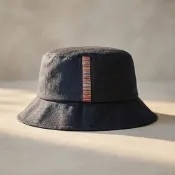 【HOTAI購】【PAUL SMITH】純亞麻搭尼龍襯裡漁夫帽(午夜藍)