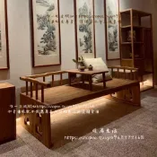〈暖居生活〉實木羅漢床中式老榆木家具仿古沙發民宿客廳風化門板坐臥雙人躺椅