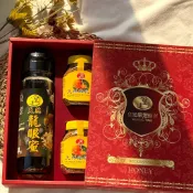 頂級天然龍眼蜜1100g+茶花蜂花粉300g(2瓶) (養生禮盒B) 南投縣中寮鄉皇廷養蜂場
