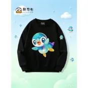 寶可夢 波加曼 Piplup，亮面炫彩畫風 親子裝 兒童外套 中大童 男女休閒 大學T 秋冬上衣 潮流ins 寬鬆大尺碼