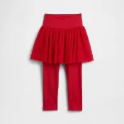 【GAP】女幼童裝 假兩件鬆緊紗裙褲-紅色(839605)