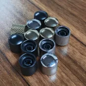 Fleor 4 件圓頂金屬貝司控制旋鈕電吉他電位器旋鈕 6 毫米,鍍鉻/金色/黑色選擇