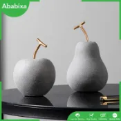 Modern 3D Fruit Statue Ceramic Figurines Artworks Ornament C