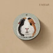 EMJOUR 雙面刺繡吊飾 - 三色天竺鼠 | 動物 寵物 紀念品 禮物 鑰匙圈 包包配件 裝飾