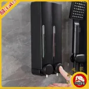 給皂瓶 沐浴乳分裝瓶 洗手給皂器 按壓乳液瓶 皂液 泡沫 免釘打孔酒店浴室皂液器壁掛式廚房給皂器手動洗發水沐浴露雙頭瓶【宜家良品百貨】