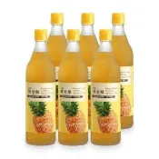 【台糖】鳳梨醋 600ml/瓶 x6入(天然釀造醋+鳳梨原汁 添加台糖果寡醣 蜂蜜)