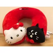 Hello Ketty-凱蒂貓 &NYA黑貓、旅行枕、枕頭、頸枕、午睡枕、C形枕-生活用品