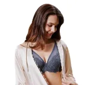 【EASY SHOP】Audrey-Classic 魔塑-水滴型薄襯透氣包覆大罩杯內衣(天際藍)
