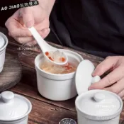 🍁 限時下殺 🍁   碗盤 燉鍋 燉鍋 燉盅 魚翅羹 蒸蛋碗 茶碗蒸 茶碗蒸杯 蒸蛋 陶瓷燉鍋 酒店餐廳沙縣白燉盅 NM