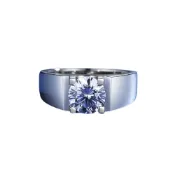 (店+)【米蘭精品】現貨+預購 莫桑鑽戒指925純銀銀飾2克拉單鑽極簡光面聖誕節情人節生日禮物男飾品73yk71