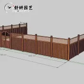 台灣出貨~防腐木柵欄戶外花園圍籬庭院菜園籬笆草坪綠化欄桿碳化木柵欄