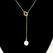7mm日本Akoya珍珠1顆采18K金墜鍊設計#Mikimoto#Akoya#珍珠#項鍊#18K金#墜鍊#優雅#品牌