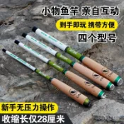 🔥臺灣爆火🔥46調小物竿軟調手桿碳素魚竿超短節小手竿便攜式鯽魚竿鰟鮍釣蝦竿