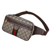 【GUCCI 古馳】GG Supreme 經典雙G印花三用後背包胸口包腰包(駝/棕)