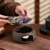 【精選好物】陶瓷烤茶爐家用小型茶葉提香器茶道醒茶器烘茶炒茶器可用蠟燭炭燒
