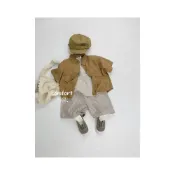 (店+)【Four littlegirls 四口甜】台灣現貨春夏新款90-130棉麻渡假休閒上衣條紋短褲