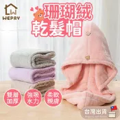 【舒適柔軟｜吸水力UP】 珊瑚絨乾髮帽 吸水乾髮帽 擦頭巾 超吸水快乾髮帽 包頭巾 【WH162】