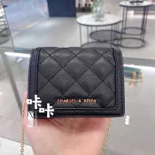 咔咔代購 新加坡小ck短夾 菱格包 CHARLES & KEITH 專櫃代購 漸層色鏈條包 迷你零錢包 側背包格紋小方包