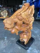 【木匠居家生活館】檜木飛天達摩木雕藝品擺件 藝品 木雕 風水 收藏 擺飾 藝術 雕像 歡迎電洽