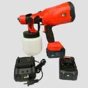 (店+)智玉科技有限公司/鋰電噴漆槍 JJ牧田款 21V18V JJ有刷噴漆槍 21V紅 6.0AH雙電 /有刷噴漆槍/無線分體式噴塗機/電動油漆木工噴漆槍