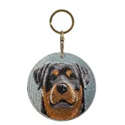 EMJOUR 雙面刺繡吊飾 -羅威納犬 | 仿真刺繡