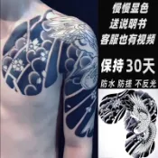🌸台灣出貨🌸防真刺青男紋身貼紙半永久僊鶴果汁胸部圖騰大圖草本防水半甲持久 OV8E