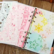 林之舍家居 【樂天精選】手賬印花模板尺手抄報A6活頁相冊繪圖手帳花邊鏤空圖案模繪畫工具