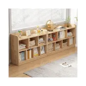 (店+)妙度 免運 實木無漆 0甲醛 三層櫃 實木書櫃 組閤書櫃 書櫃收納 矮書櫃 幼兒園書櫃 兒童書櫃 小型書櫃 玩具收納櫃