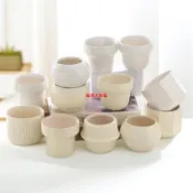 【臺灣出貨】花盆 盆器 陶瓷花盆 窯燒 陶瓷盆器 花器陶瓷 簡約百搭 韓系唯美 法式奶 綜合賣場 不定時上 沐時選品 大