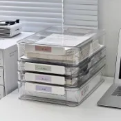 高品質🏆a3收納盒 資料盒 檔案盒 文件盒 帳單收納盒 家用證件收納盒包A4透明檔案盒放重要文件戶口本箱資料試卷收納袋