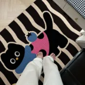 可愛貓咪地墊 臥室地墊 入戶門地墊 玄關卡通地墊 可愛除塵吸水地墊 進門水晶絨大門口刮泥蹭土腳墊地墊地毯