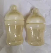 全新 Nuby 自然乳感寬口徑防脹氣矽膠奶瓶 2個