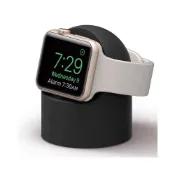 (店+)Apple Watch 圓形環保矽膠充電底座-黑色/白色/粉色/灰色