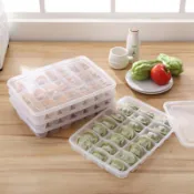 三📦收納系列 廚房速凍餃子盒 冰箱凍餃子保鮮盒 可疊加帶蓋冷藏食物餃子盒 冰箱餃子冷凍托盤 雞蛋盒MZK