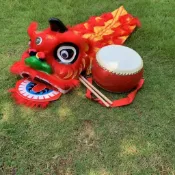 🏆熱銷榜第一🔸小朋友舞獅幼兒小孩玩具醒獅頭單人表演塑料獅子頭舞獅小朋友全套裝-新竹出貨❤