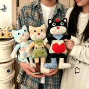 臺灣發貨 小貓玩偶diy材料包 手工diy貓咪玩偶 小貓咪安撫娃娃 貓咪哄睡娃娃 手縫材料包娃娃 diy玩偶 禮物 貓咪