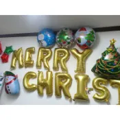 ♥氣球窩♥聖誕節派對DIY佈置組/鋁箔球字母氣球/氣球字母生日汽球耶誕節佈置.MERRY CHRISTMAS